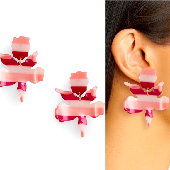 Beautiful pink Lily Drop Earrings LELE SADOUGHI - Picture 4 of 8